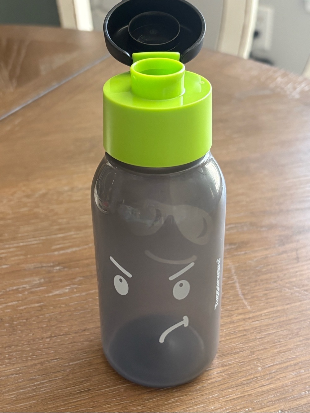 Tupperware Gray Bottle with Lime Green Lid and Sunglasses Graphic - Picture 2 of 4